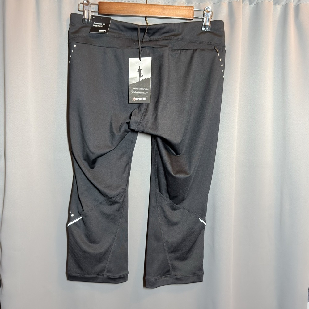 Spartan By Craft Essential Black Capri Leggings Reflective NWT Women's Sz XL - Picture 2 of 7